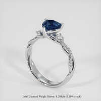 1.65 Ct. Greenish Blue Sapphire Ring, 14K White Gold 2