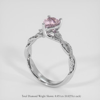 1.01 Ct. Padparadscha Sapphire Ring, 14K White Gold 2