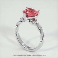 2.04 Ct. Padparadscha Sapphire Ring, 14K White Gold 2