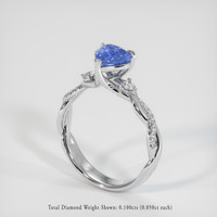 1.07 Ct. Blue Sapphire Ring, 14K White Gold 2