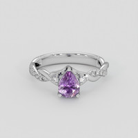 1.06 Ct. Purple Sapphire Ring, 14K White Gold 1