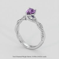 1.06 Ct. Purple Sapphire Ring, 14K White Gold 2