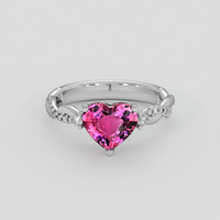 1.51 Ct. Pink Sapphire Ring, 14K White Gold 1