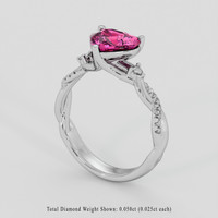 1.51 Ct. Pink Sapphire Ring, 14K White Gold 2