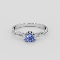 0.75 Ct. Bluish Purple Sapphire Ring, 14K White Gold 1