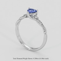 0.75 Ct. Bluish Purple Sapphire Ring, 14K White Gold 2