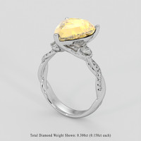 5.56 Ct. Peach Sapphire Ring, 14K White Gold 2