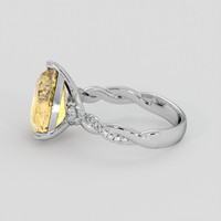 5.56 Ct. Peach Sapphire Ring, 14K White Gold 4