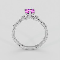 1.18 Ct. Purplish Pink Sapphire Ring, 14K White Gold 3