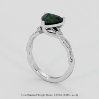 1.56 Ct. Greenish Blue Sapphire Ring, 14K White Gold 2
