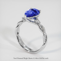2.87 Ct. Blue Sapphire Ring, 14K White Gold 2