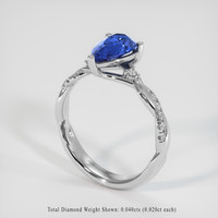 1.82 Ct. Blue Sapphire Ring, 14K White Gold 2
