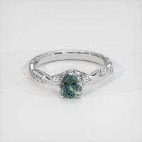 0.74 Ct. Sapphire Ring, 14K White Gold 1