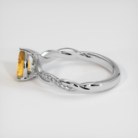 0.80 Ct. Orangish Yellow Sapphire Ring, 14K White Gold 4