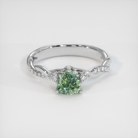 1.15 Ct. Green Sapphire Ring, 14K White Gold 1