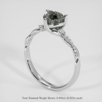 1.42 Ct. Greenish Brown Sapphire Ring, 14K White Gold 2
