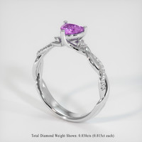 0.61 Ct. Sapphire Ring, 14K White Gold 2