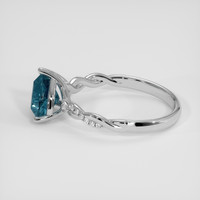 2.12 Ct. Greenish Blue Sapphire Ring, 14K White Gold 4