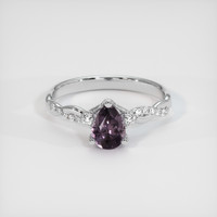 0.66 Ct. Sapphire Ring, 14K White Gold 1