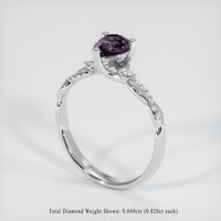 0.66 Ct. Sapphire Ring, 14K White Gold 2