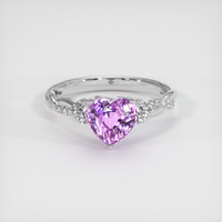 2.00 Ct. Purple Sapphire Ring, 14K White Gold 1