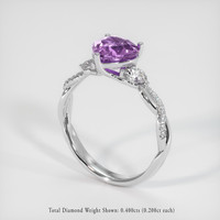 2.00 Ct. Purple Sapphire Ring, 14K White Gold 2