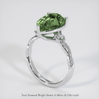 5.26 Ct. Green Sapphire Ring, 14K White Gold 2