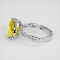 4.07 Ct. Yellow Sapphire Ring, 14K White Gold 4