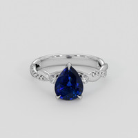 1.52 Ct. Blue Sapphire Ring, 18K White Gold 1