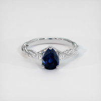 1.12 Ct. Blue Sapphire Ring, 18K White Gold 1