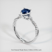1.12 Ct. Blue Sapphire Ring, 18K White Gold 2