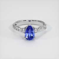1.66 Ct. Blue Sapphire Ring, 18K White Gold 1