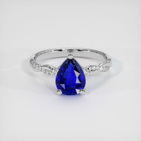 2.53 Ct. Blue Sapphire Ring, 18K White Gold 1
