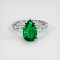 2.57 Ct. Emerald Ring, 18K White Gold 1