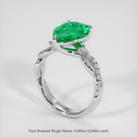 2.84 Ct. Emerald Ring, 18K White Gold 2