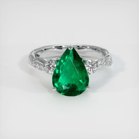 2.42 Ct. Emerald Ring, 18K White Gold 1