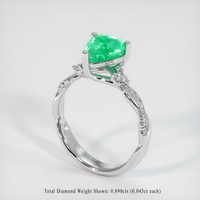 1.18 Ct. Emerald Ring, 18K White Gold 2