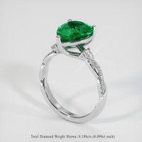 2.42 Ct. Emerald Ring, 18K White Gold 2