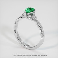 0.75 Ct. Emerald Ring, 18K White Gold 2