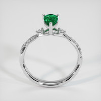 0.73 Ct. Emerald Ring, 18K White Gold 3