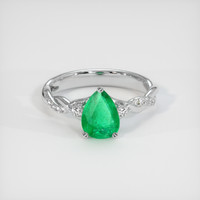 0.98 Ct. Emerald Ring, 18K White Gold 1