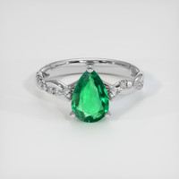 1.42 Ct. Emerald Ring, 18K White Gold 1