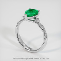 1.42 Ct. Emerald Ring, 18K White Gold 2