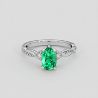 1.20 Ct. Emerald Ring, 18K White Gold 1
