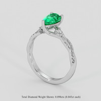 1.20 Ct. Emerald Ring, 18K White Gold 2