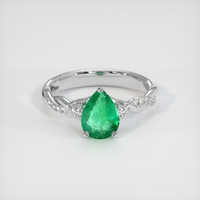 0.81 Ct. Emerald Ring, 18K White Gold 1