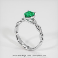 0.81 Ct. Emerald Ring, 18K White Gold 2