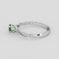 0.13 Ct. Emerald Ring, 18K White Gold 4