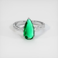 1.38 Ct. Emerald Ring, 18K White Gold 1