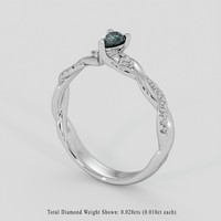 0.25 Ct. Alexandrite Ring, 18K White Gold 2